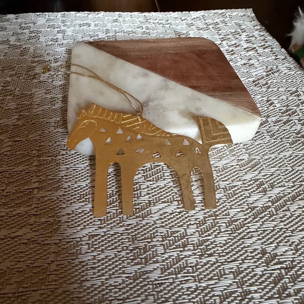 Laurel Burch Gold Horse Ornament